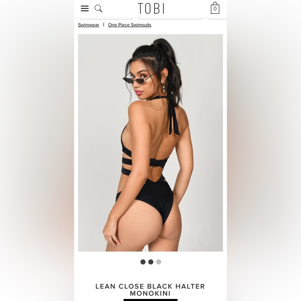 NWT TOBI Lean Close Halter Monokini - Picture 2 of 6